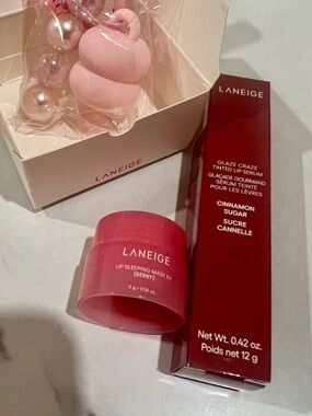 LANEIGE Berry Lip Sleeping Mask & Cinnamon Sugar Tinted Lip Serum - Pink